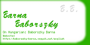 barna baborszky business card